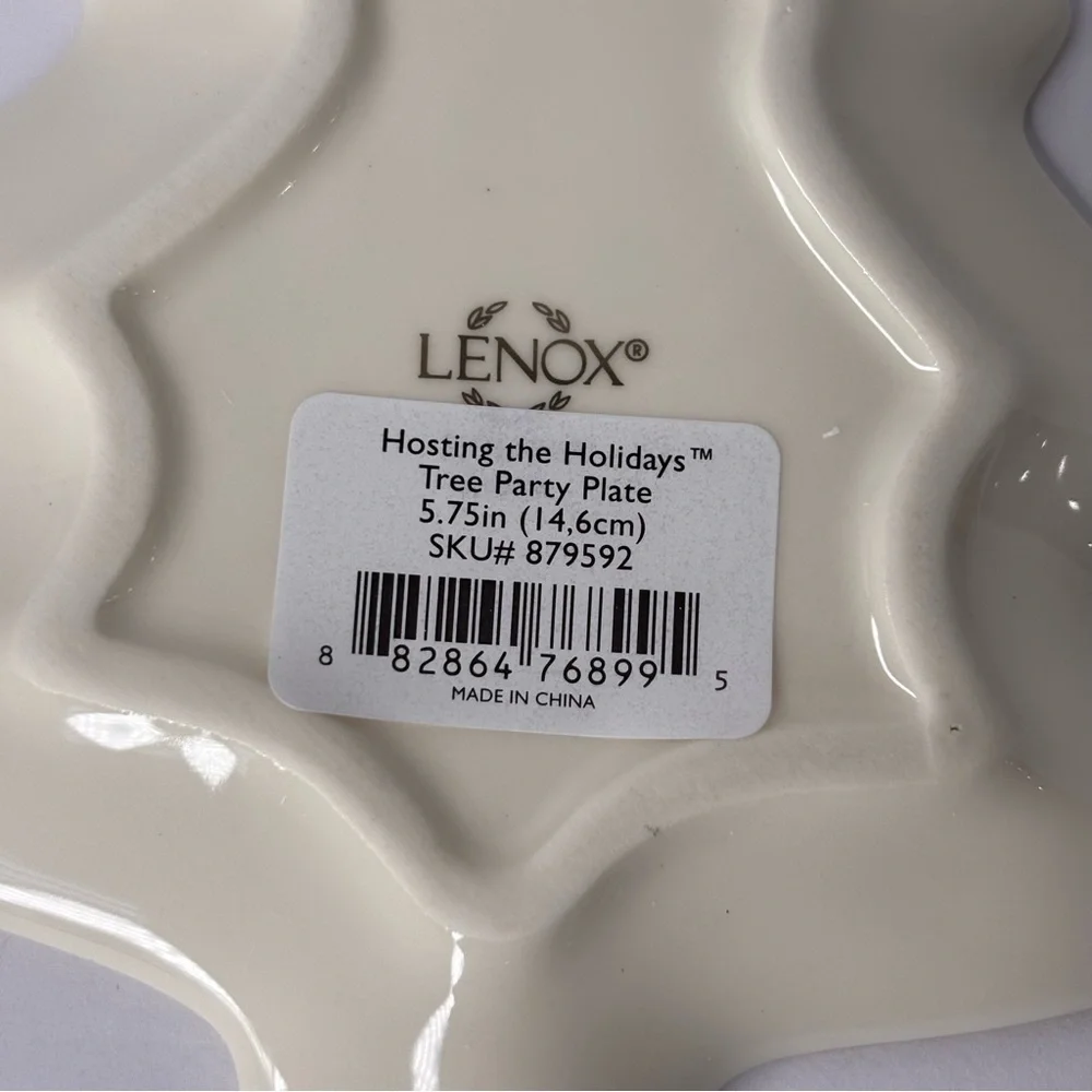 Lenox Christmas Holiday Tree Party Plate 24k Gold Trim Holly Berries NEW